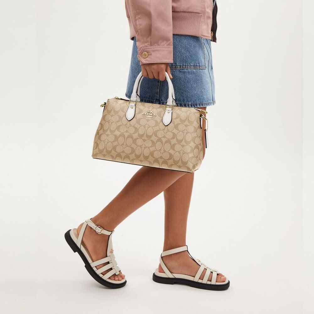 NWT Coach Outlet Georgia Satchel In Signature Canvas - Picture 5 of 6